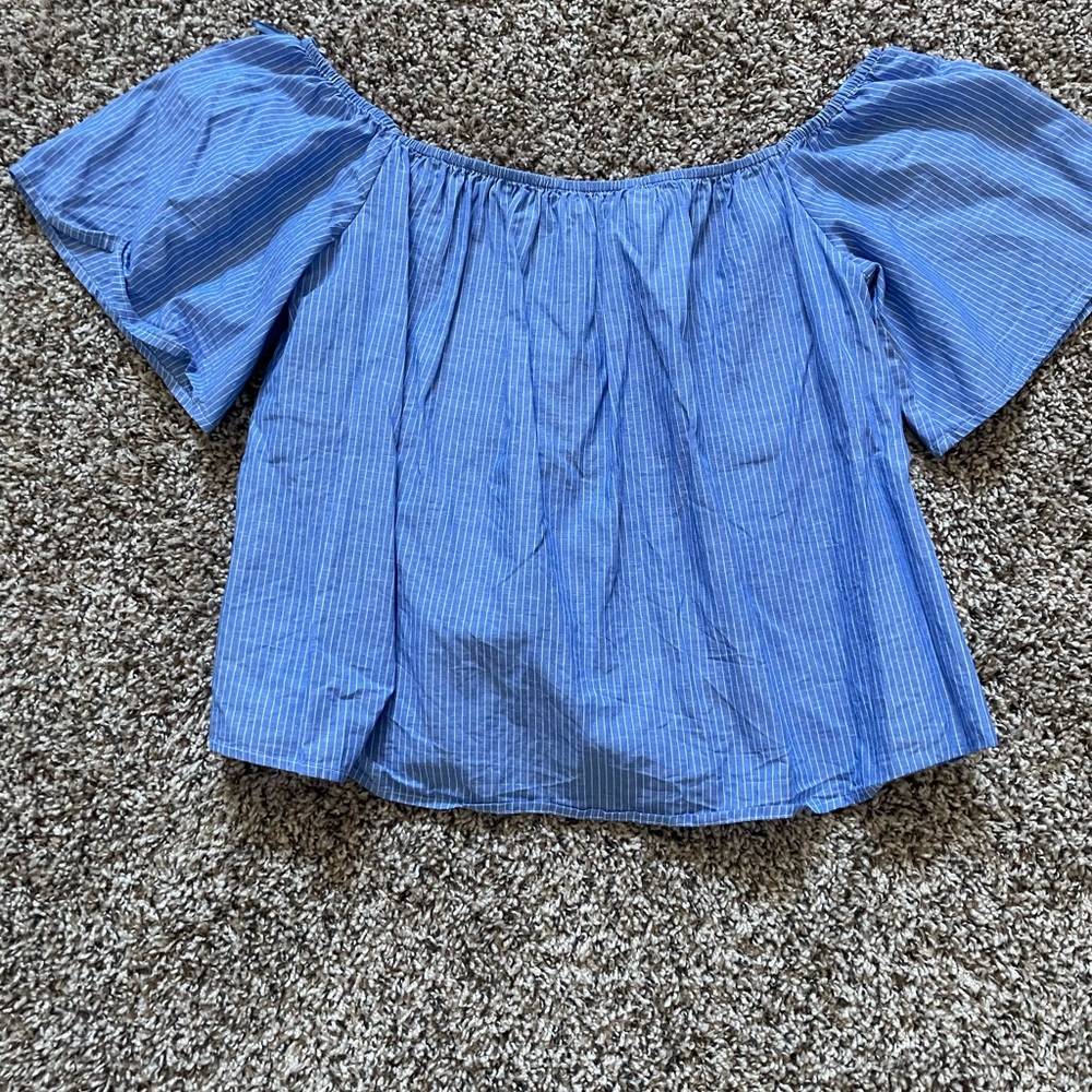 express womens strapless blue top